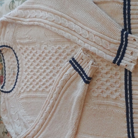 Pilcro by Anthropology Cable-Knit Women's Sweater in Cream size Medium - Picture 7 of 16